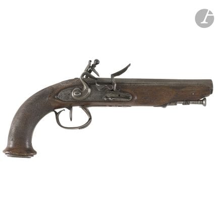 Pistola da ufficiale a pietra focaia.
Canna a spig
