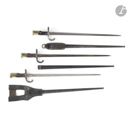 Ensemble de trois baïonnettes Gras modèle 1874.
- 