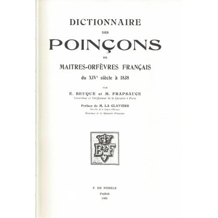 Emile BEUQUE y M. FRAPSAUCE.
Diccionario de punzon