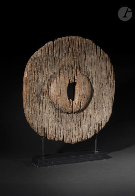 Wooden cart wheel, Asian craftsmanship
A weathered