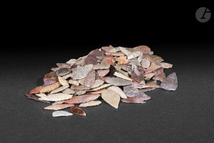 A large collection of polished and flaked arrowhea