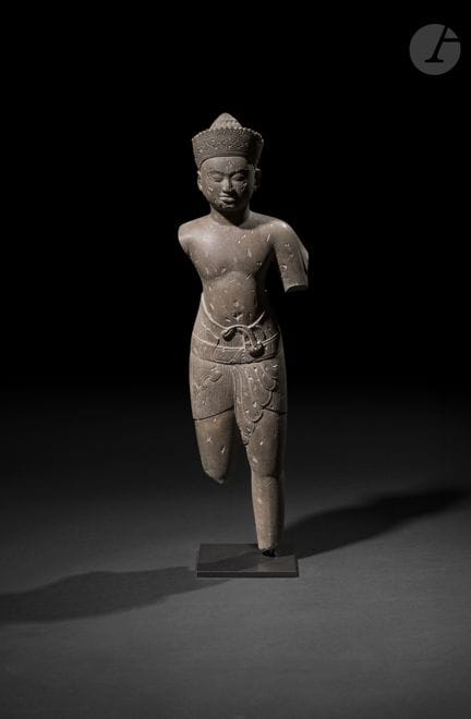 A sandstone sculpture depicting Vishnu, in the Bap