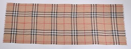 Burberry, étole en coton à motif tartan beige, rou