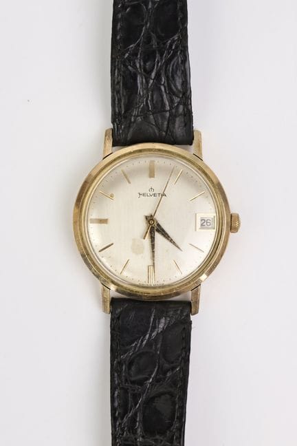 Helvetia, men's watch in yellow gold (750), round 