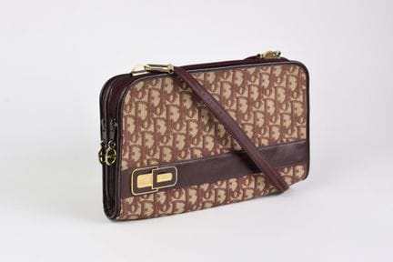 Christian Dior, pochette en toile Oblique et cuir 