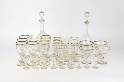 Service de verres en verre dans le goût de Daum à 