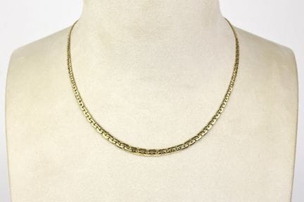 Halskette aus Gelbgold (750) mit flachen Gliedern,