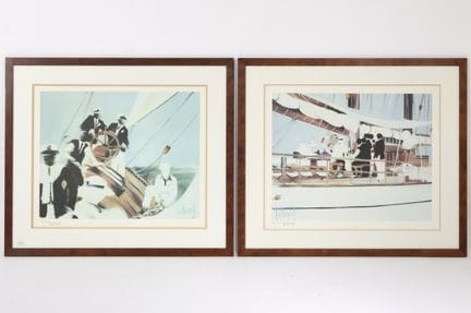 多米尼克·吉勒马尔（1949-2010），《帆船赛》、《鸡尾酒会》，2幅石版画，均经签名并编号为41