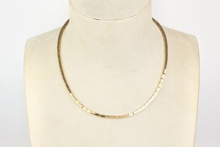 Halskette aus Gelbgold (750) mit Ziegelgliedern, S