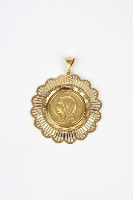 Runder, durchbrochener Anhänger aus Gelbgold (750)