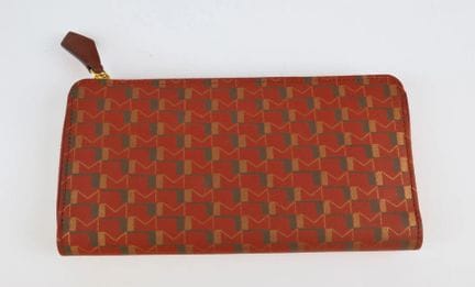 Moynat, portefeuille en toile enduite rouge, verte