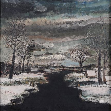SAVERIJS ALBERT 1886-1964  -  Paisaje invernal  Ól