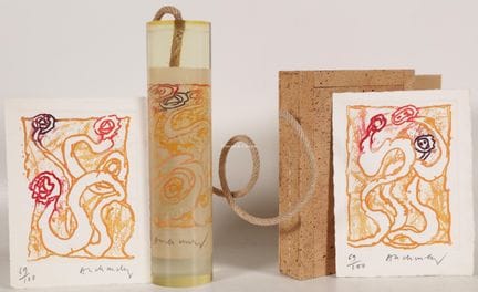 皮埃尔·阿列钦斯基 1927  -  《深蓝》 树脂圆筒中的彩色蚀刻版画，附有乔伊斯·蒙苏尔撰文、皮