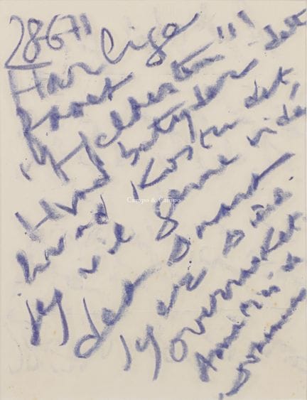 DOTREMONT CHRISTIAN 1922-1979  -  Carta enmarcada 