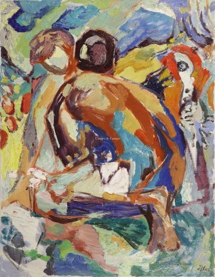 NIES JEAN 1924-2018  -  Pareja  Acrílico sobre mad