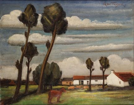 DE TROYER PROSPER 1880-1961  -  Paysage  Olie op d