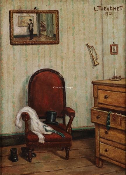 THEVENET LOUIS 1874-1930  -  Interior de un dormit