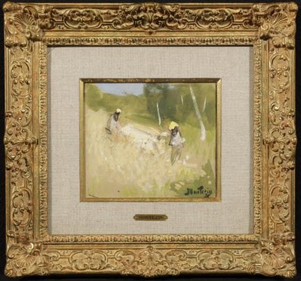 蒙特津·皮埃尔·欧仁 1874-1946  -  《人物风景》  水粉画，纸本。水粉画，纸本  签名