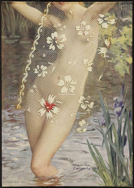马里恩·马塞尔 1920-1993  -  《被禁止的图像》  拼贴画  1969年12月5日签名 