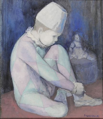 SMOLDERS PAUL 1921-1997  -  Arlequín  Óleo sobre l