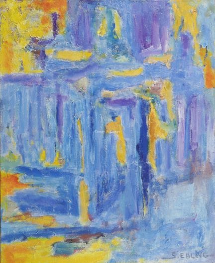 EBLING STEPHANE 1952  -  "L'entrée"  Olio su tela.