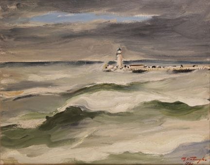 VERBURGH MEDARD 1886-1957  -  «Le phare d'Ostende»