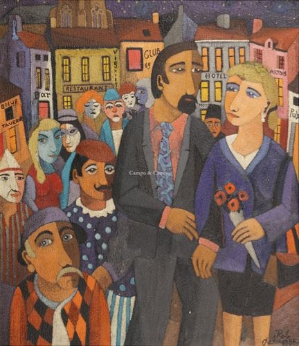 DE LANGE ROB 1958  -  Olie op doek. Huile sur toil