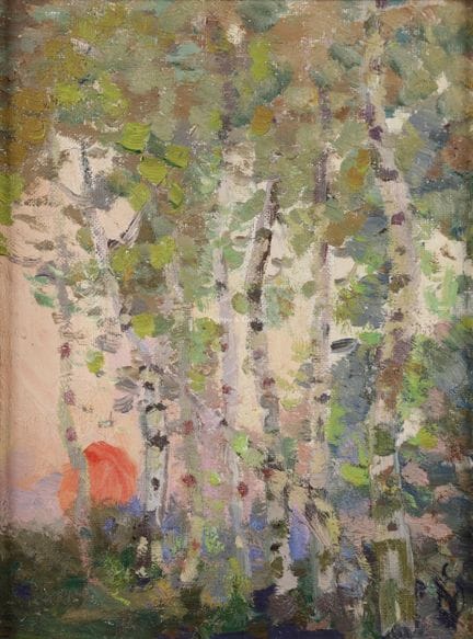 埃德蒙·弗斯特拉滕 1870-1956  -  落日   布面油画。Huile sur toile 