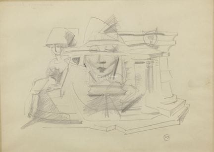 约斯滕斯·保罗 1889-1960  -  设计  纸本素描。Dessin sur papier  