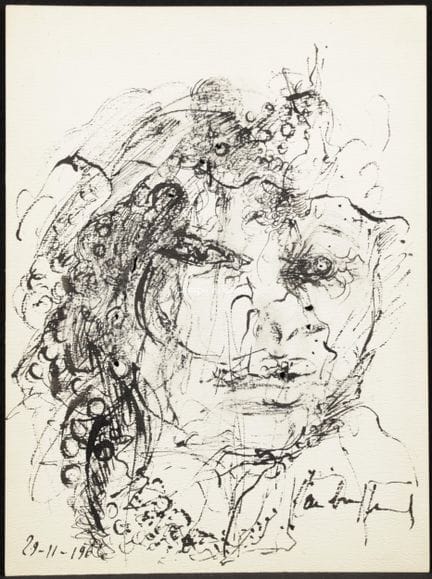 BURSSENS JAN 1925-2002  -  Portrait de dame  Inktt