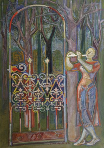 TOURTE SUZANNE 1904-1979  -  Flautista  Óleo sobre
