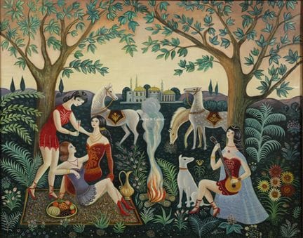 BARKA NINA 1908-1986  -  «Halte sous les arbres»  