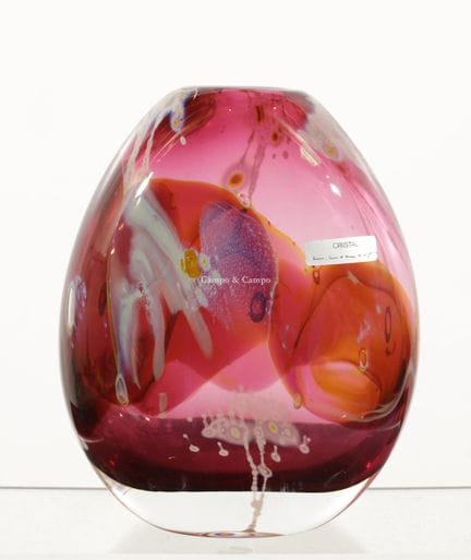 LELOUP LOUIS 1929  -  Vaso in cristallo rosso  Fir