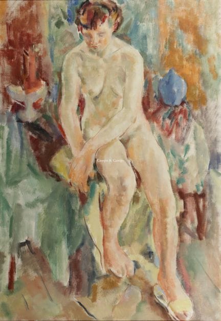 BOSSELAERS LEO 1933-2026  -  Femme nue assise  Oli