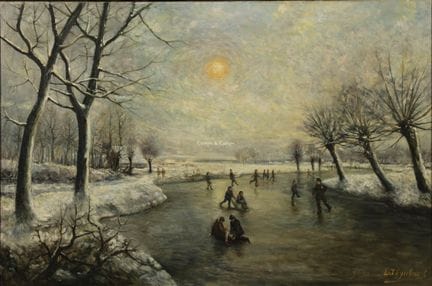THYSEBAERT LOUIS 1879-1962  -  Inverno  Olio su te