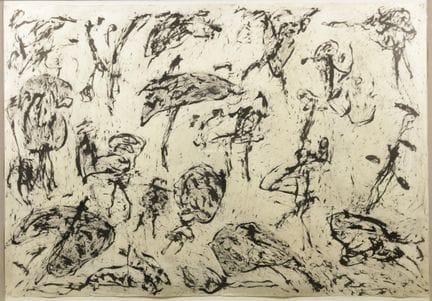 特拉伊曼·保罗 1960  -  《构图》  纸本水墨画。Dessin à l'encre sur 