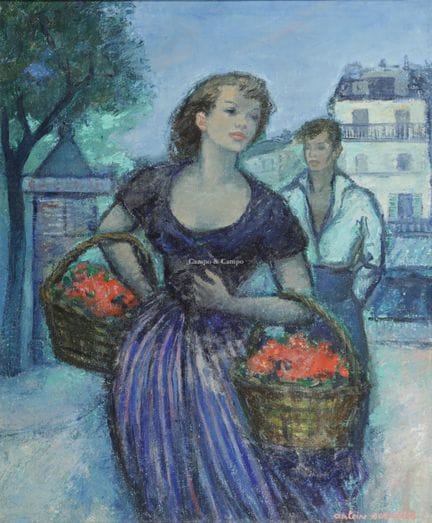 SERNEELS ANTOINE 1909  -  Ritorno dal mercato  Oli