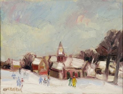 VERMEIR ALFONS 1905-1994  -  Paisaje nevado  Óleo 