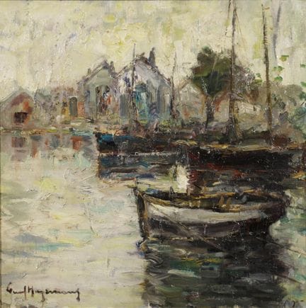HAGEMANS PAUL 1884-1959  -  Barcos amarrados  Óleo