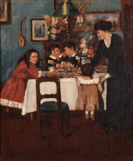 ERNEST RENE 1876-1912  -  Les enfants sont assis à