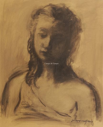 MALFAIT HUBERT 1898-1971  -  Ritratto di ragazza  