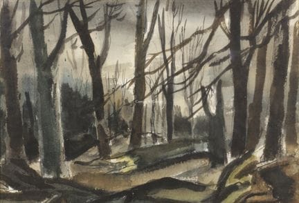 COUNHAYE CHARLES 1884-1971  -  Sous-bois  Aquarel 