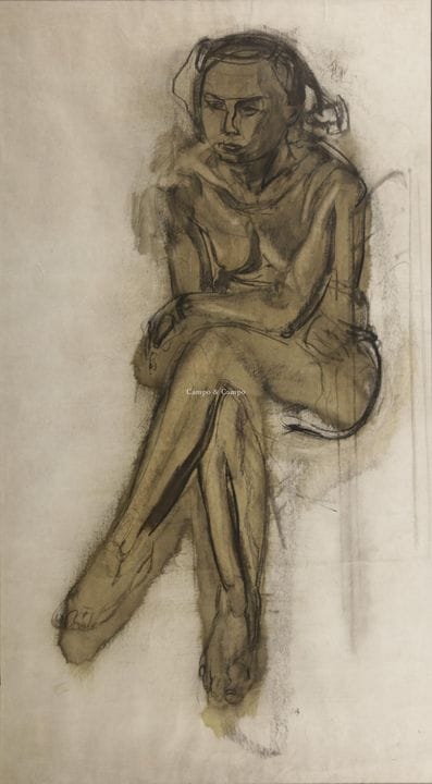HENDRICKX JOS 1906-1971  -  Desnudo sentado  Técni