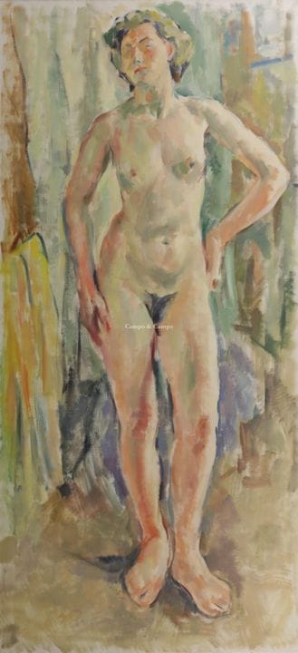 BOSSELAERS LEO 1933-2026  -  Nu debout  Olie op do