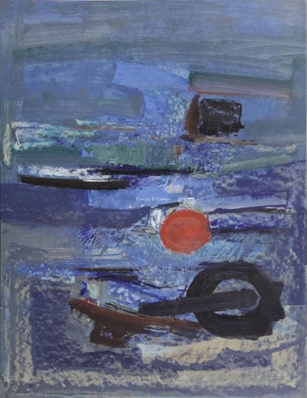 MELS RENE 1909-1977  -  Composición  Óleo sobre pa
