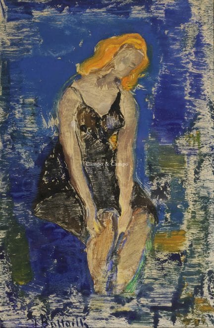 BATAILLE IRÈNE  1913-2012  -  Dame assise  Monotyp