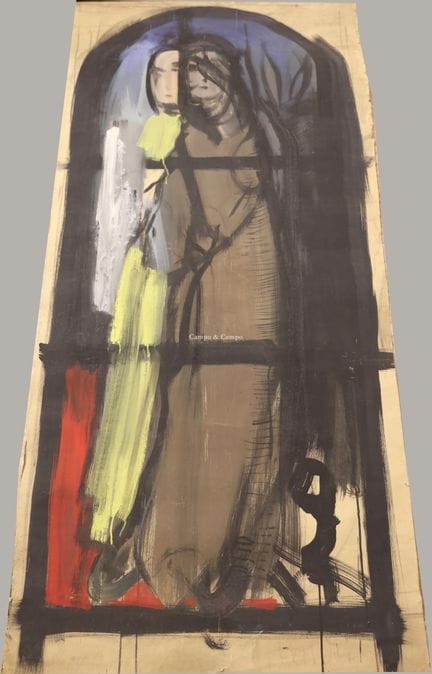 HENDRICKX JOS 1906-1971  -  Boceto para una vidrie