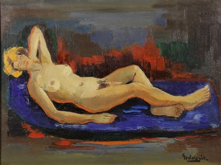 GODDERIS JACK 1916-1971  -  Desnudo recostado  Óle