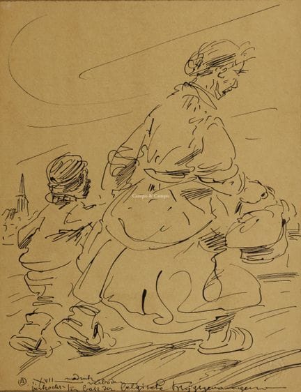 OST ALFRED 1884-1945  -  Madre e bambino  Disegno 