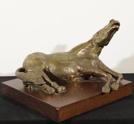 卡西纳里·布鲁诺 1912-1992  -  《卧马》  青铜。Bronze  签名：Sig. ex